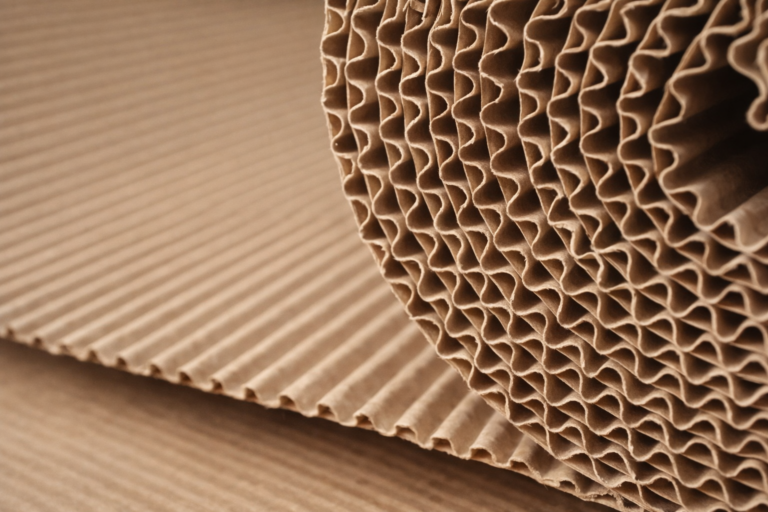 Close-up of corrugated cardboard textures