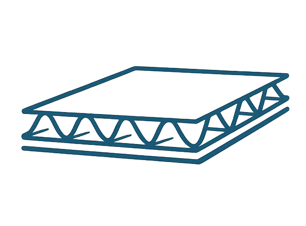 Cross-section of corrugated cardboard icon