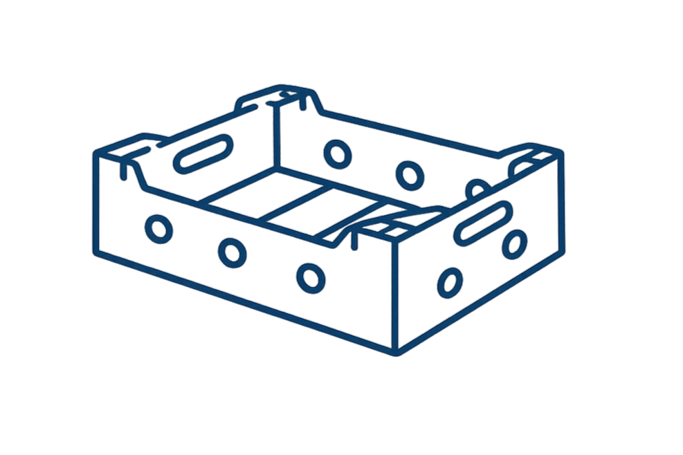 Ventilated produce box illustration